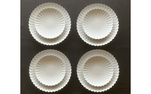 セット】1616/arita japanパレスプレート(gray) 大中8枚セット<220×4