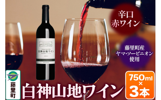 白神山地ワイン（赤ワイン750ml×3本） 秋田県 藤里町 [白神山地