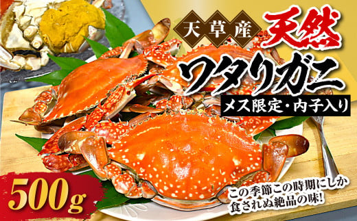 天草産 天然ワタリガニ メス限定内子入り 500g 2杯 渡り蟹 ワタリガニ カニ 蟹 天草名物 甲殻類 魚介 渡蟹 グルメ 冷凍 内子 内子入り -  熊本県上天草市｜ふるさとチョイス - ふるさと納税サイト