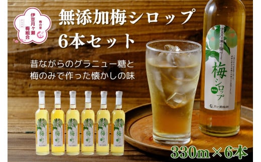 伊豆 月ヶ瀬 こだわりの 梅シロップ 500ml×６本セット 028-001 【 国産 無添加 焼酎 炭酸水 炭酸 飲料 果実 青果 果樹 ドリンク  かき氷 お菓子 ケーキ ジュース 瓶 贈り物 ギフト プレゼント お土産 手土産 お取り寄せ 伊豆 梅シロップ 梅しろっぷ うめしろっぷ