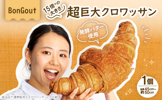 15倍の衝撃!顔より大きい 超巨大クロワッサン1個(全長約45cm～50cm