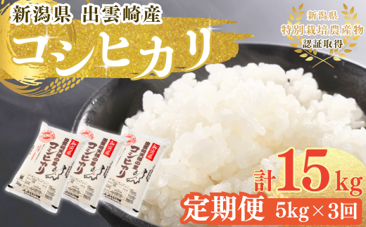 新米】特別栽培米 新潟県産 コシヒカリ 定期便 5kg 3か月 出雲崎町産 「天領の里」 令和6年産 白米 精米 お米 合計15kg - 新潟県出雲崎町｜ふるさとチョイス  - ふるさと納税サイト