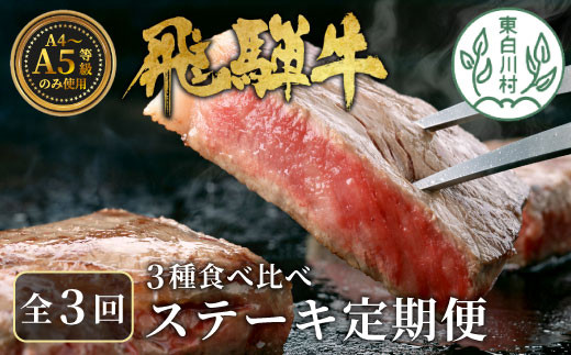 2月発送開始】飛騨牛 ステーキ定期便 全3回 計約1.5kg ステーキ 焼肉 BBQ リブロース モモ サーロイン 贅沢 贈り物 3ヶ月 定期  おすすめ 選べる 人気 飛騨 ブランド牛 肉のひぐち - 岐阜県東白川村｜ふるさとチョイス - ふるさと納税サイト