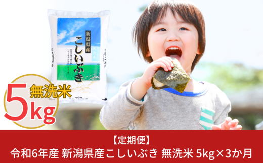 定期便5kg×3か月] 令和6年産 無洗米 新潟県三条市産コシヒカリ 計15kg 新米 こしひかり 3か月連続でお届け [株式会社白熊]【021S005】  - 新潟県三条市｜ふるさとチョイス - ふるさと納税サイト