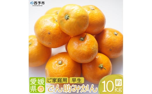 【愛媛県西予市】<でん助農園の温州みかん(早生 家庭用)約10kg> 果物 フルーツ ミカン オレンジ 柑橘類 うんしゅうみかん 自宅用 直送 国産 特産品 食べて応援 産地直送 西宇和産 愛媛県
