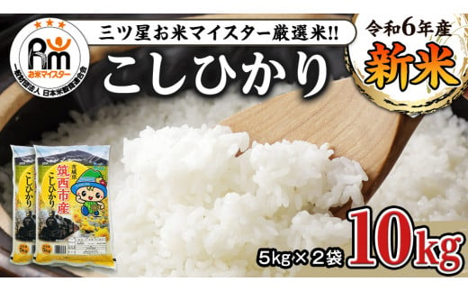 12/24入金確認分まで 年内配送 】茨城県 筑西市産 コシヒカリ 10kg ( 5kg × 2袋 ) 令和6年産 三ツ星 マイスター 米 コメ  こしひかり 単一米 精米 [CH004ci] - 茨城県筑西市｜ふるさとチョイス - ふるさと納税サイト