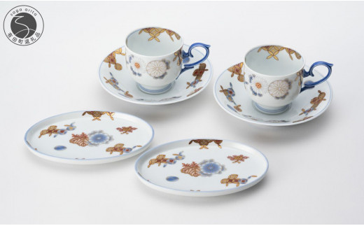 深川製磁　菊七宝　希少品　和皿揃　５枚１式　木箱入り　【廃番】 sd1_01df306235c91aaa0f45ceb432