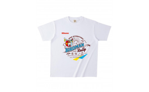 ひこにゃん×鳥人間Tシャツ ホワイト 1枚 S M L XL XXL 選べる サイズ