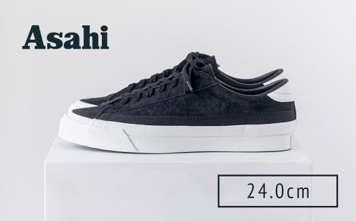 yvĎszASAHI BELTED  SUEDE BLACKi24.0cmj_Ls032-4