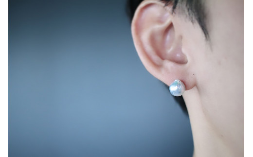 1643 いせしま碧いバロック ピアス 真珠 K18 ジュエリー ピアス パール