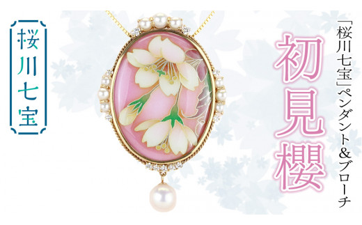 桜川 七宝 」 初見櫻 ペンダント ＆ ブローチ (45mm×30mm) ／ 母の日 