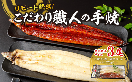 リピート続出！特選特大サイズ520g以上 こだわり職人の手焼(蒲焼1尾