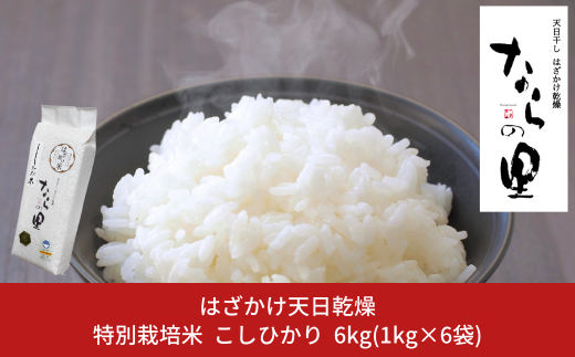 新潟県産コシヒカリ 6kg (1kg×6) 特別栽培米 令和6年産米 昔ながらのはざ掛け（はざかけ）米 天日干し 長持ち 真空パック こしひかり  [農業組合法人ならやま]【020P096】 - 新潟県三条市｜ふるさとチョイス - ふるさと納税サイト