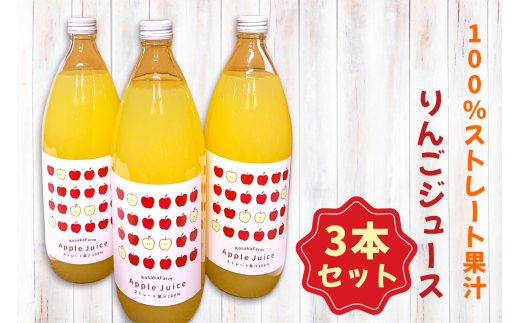 ふるさと納税 信州産 りんごジュース 3種類 [ ふじ シナノゴールド シナノリップ ] セット 1000ml × 3本 大友農場 エコファーマー認定 沖縄.. 長野県飯綱町 金の蜜果実飲み比べジュース3種6本セット(桃2本、サンふじ2本