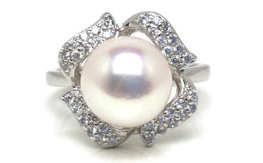 まとめ買いお得なセット　真珠パール用リング台リング空枠 8点セット　081 真珠 アクセサリー 指輪 リング パール 8ミリ ～ 8.5ミリ シルバー