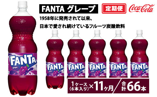定期便11ヶ月】ファンタ・グレープ 1.5L PET 6本（1ケース） - 茨城県
