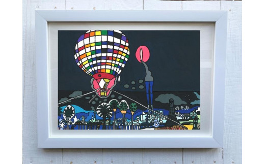 絵画　気球　額縁無し　原画　A4サイズ 絵画気球額縁無し原画A4サイズ