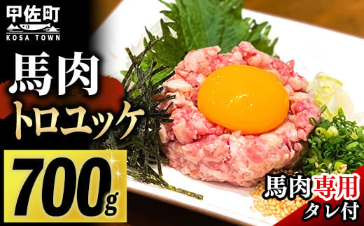 馬肉 トロユッケ700g （専用たれ付き）- 馬肉ユッケ 馬刺しユッケ 特殊加工 低温調理 レア食感 自家製タレ付 冷凍 人気 おすすめ 熊本県  甲佐町【価格改定】 - 熊本県甲佐町｜ふるさとチョイス - ふるさと納税サイト