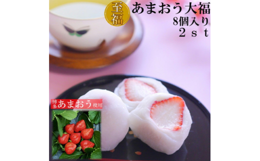 福岡県産あまおう使用＞至福 あまおう大福(50g×8個×2セット[計800g 