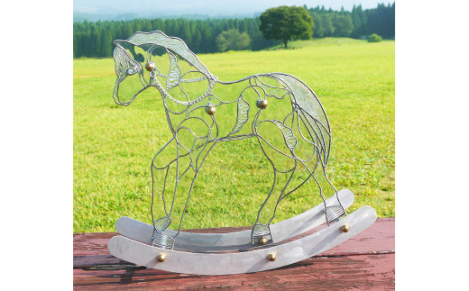 ステンドグラスオブジェ｢木馬｣（クリア） ステンドグラス