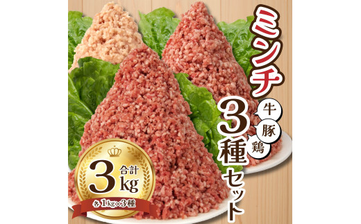 牛ひき肉 鶏ひき肉 豚ひき肉 牛ミンチ 鶏ミンチ 豚ミンチ 3種 3kg