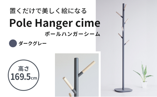 ポールハンガー シーム ダークグレー ハンガーラック 木製 インテリア