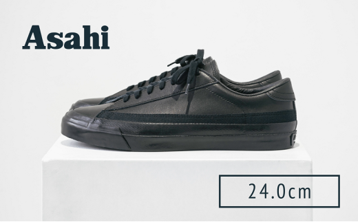 yvĎszASAHI BELTED LEATHER BLACKi24.0cmj_Ls034-4