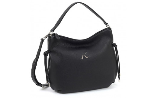 2wayハンドバッグ (Y-1328) ブラック／サンドベージュステッチ  