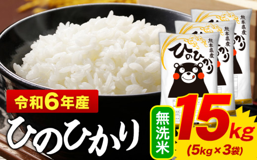 無洗米 ひのひかり 15kg 令和6年産 熊本県産 ふるさと納税 無