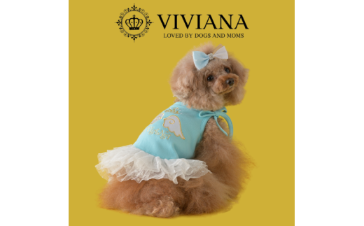 ドッグウェア「VIVIANA」エンジェルチュールワンピース（LightBlue