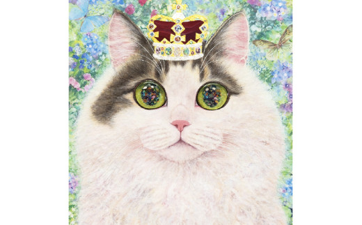 猫作家福嶋吾然有が描く、猫のセミオーダー絵画 SSMサイズ - 滋賀県