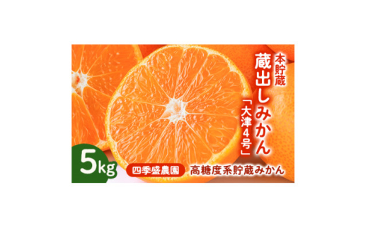 【大阪府和泉市】四季盛農園の本貯蔵 蔵出しみかん5Kg <1月中旬頃から順次発送>【1581525】