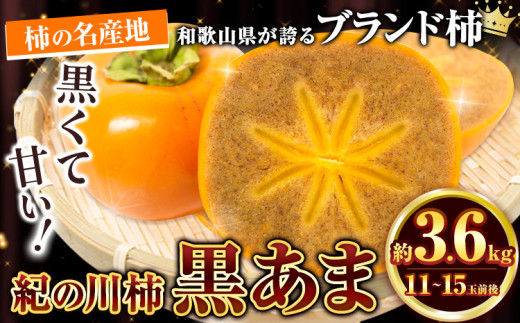柿 黒いダイヤ！黒あま 約3.6kg（11～15玉前後）4L～2Lサイズ【先行