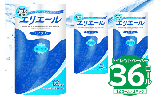 ハーフサイズ】エリエール トイレットティシュー 12Rシングル（12 