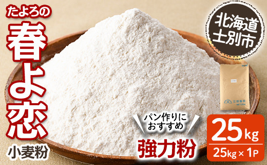 D7027】＜北海道士別市産小麦＞ たよろの春よ恋 強力粉 ( 25kg×1袋