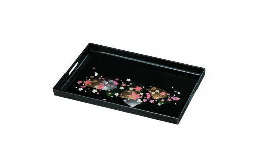 長手盆 PC 48cm 黒 錦春秋【YG422】 - 和歌山県上富田町｜ふるさと