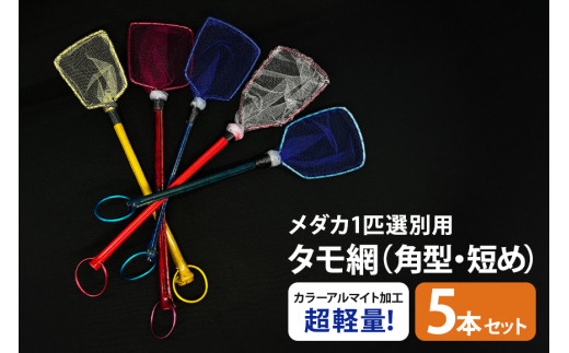 メダカ1匹選別用 タモ網（角型・短め） 5本セット メダカ タモ 網