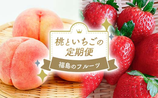 もも。出品 2026年出荷分先行予約】福島県産 お試し 桃といちごの定期便 (あかつき