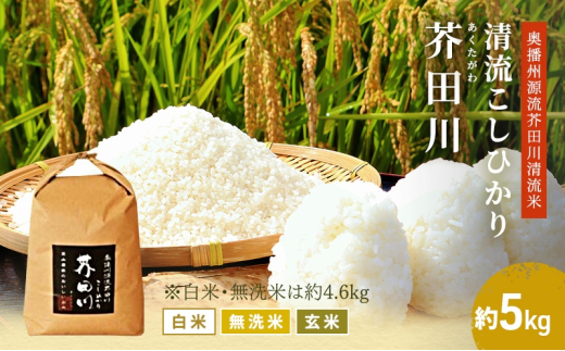 米 【令和7年産】 コシヒカリ 5kg精米 奥播州源流 芥田川産 芥