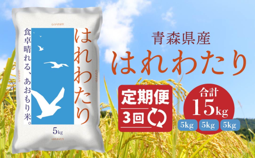 3ヵ月定期便】 青森県産 はれわたり 5kg 5kg×1袋 合計15kg 令和7年産