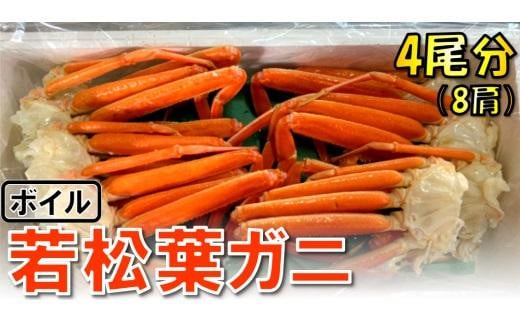 【鳥取県鳥取市】【魚倉】ボイル若松葉ガニ 4尾分8肩 (足1〜2本なし含む)