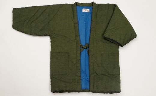 ふるさと納税 服 福岡県 大木町 久留米はんてん　紳士紬はんてん　フリーサイズ（グリーン）　BA009 久留米はんてん 紳士紬はんてん フリーサイズ（グリーン） BA009