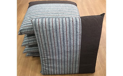 日本製座布団筑後5枚組（55×59）（ブラウン） AA234 - 福岡県大木町