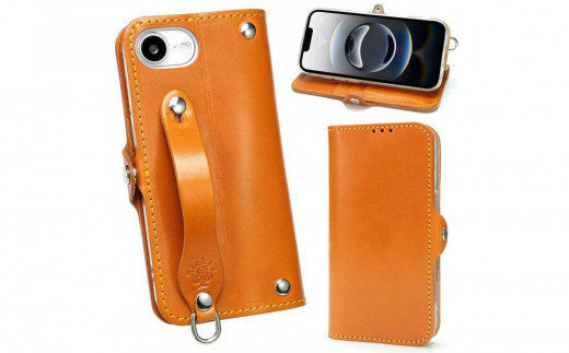 EFGS iPhone 16e 手帳型 ケース 栃木キャメル 【左開き】TPU スタンド