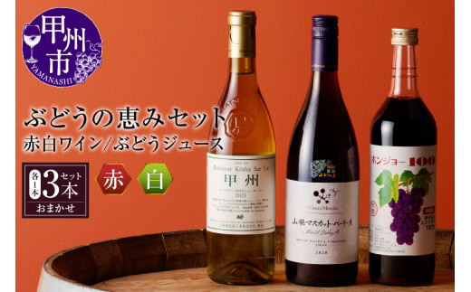 ぶどうの恵みセット 赤白ワイン（各1本）とぶどうジュース1本セット