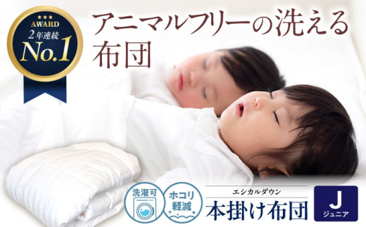 布団 《日本製》洗える 人工羽毛布団 本掛け布団 〈ジュニア〉人工羽毛