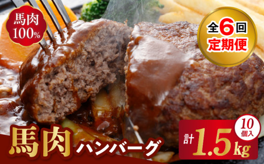 【熊本県宇土市】T1-1337_6 【定期便6回】 桜屋 馬肉ハンバーグ150g×10個