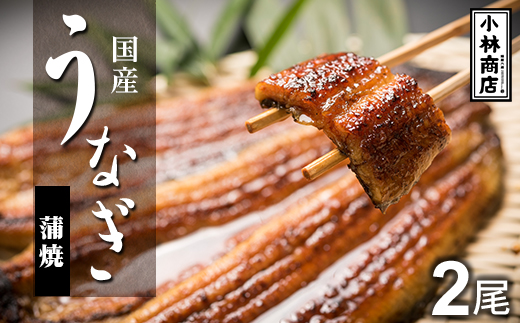 【茨城県】うなぎの六三 こばやし商店 国産 蒲焼うなぎ 約135g×2尾 自家製たれ2個付 木箱入【1604278】