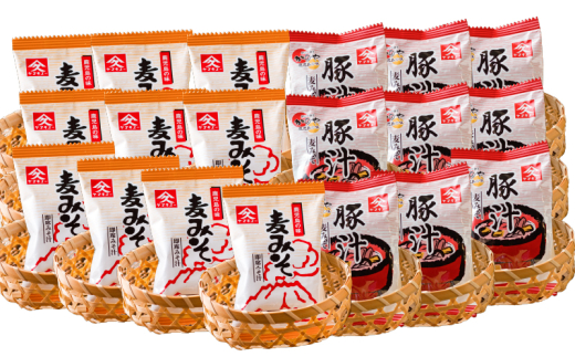 【鹿児島県鹿屋市】2000 即席みそ汁10食・即席豚汁9食セット KN016-013-01