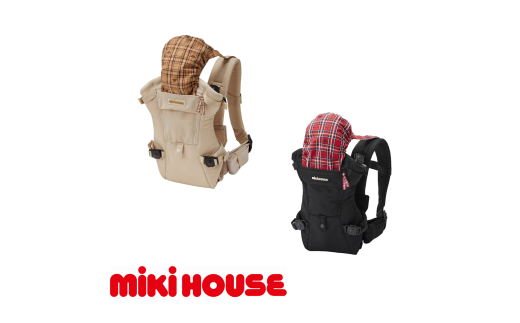 P103 ミキハウス ファーストベビーキャリア(黒・ベージュ) 【mikihouse